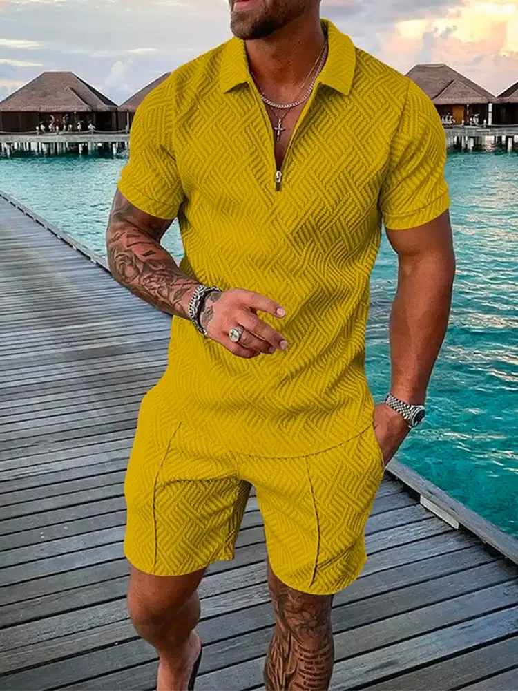 Men's Two-Piece Summer Shirt & Short Set
