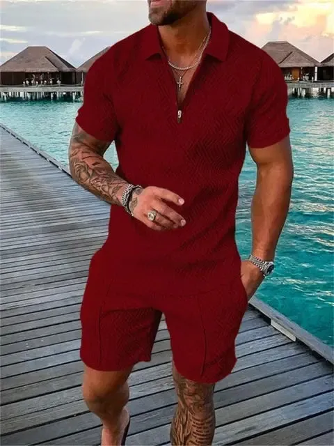 Men's Two-Piece Summer Shirt & Short Set