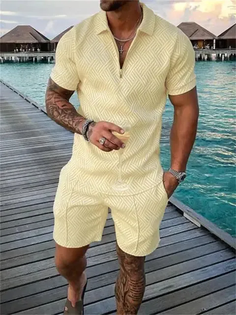 Men's Two-Piece Summer Shirt & Short Set