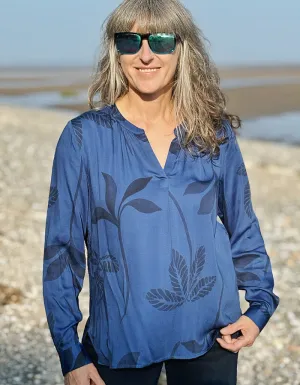 Milano Indigo Leaf Blouse