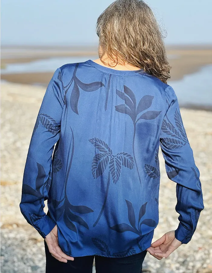 Milano Indigo Leaf Blouse
