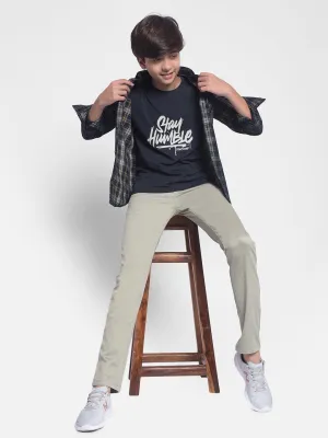 Navy Blue Checked Corduroy Shirt