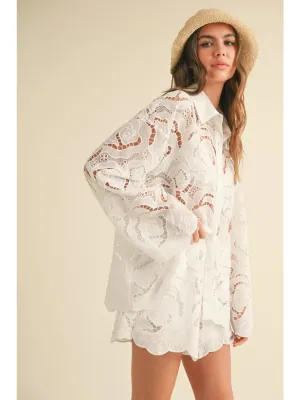 NB Floral Eyelet Pattern Shirts