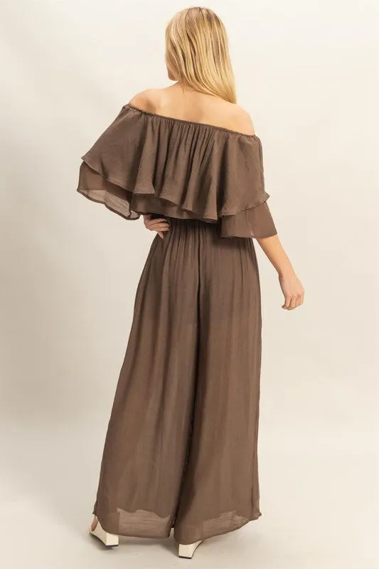 Off The Shoulder Blouse And Pants Set