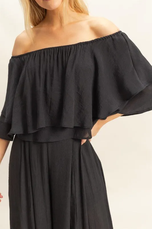 Off The Shoulder Blouse And Pants Set