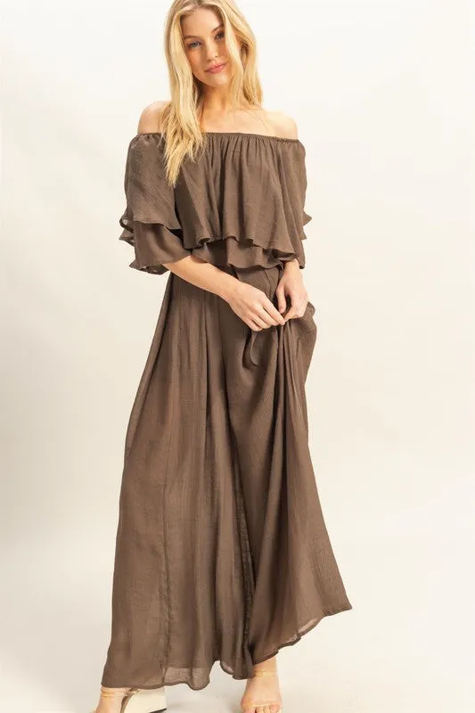 Off The Shoulder Blouse And Pants Set