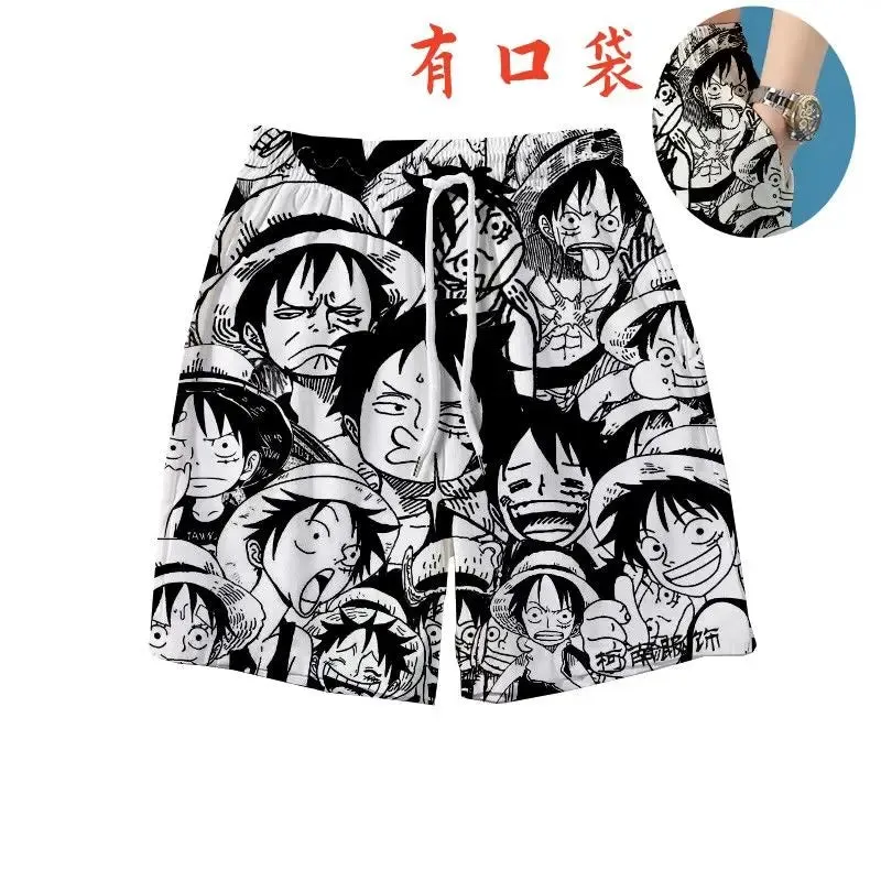 One Piece Luffy Anime Shorts - Casual Summer Pajama Pants