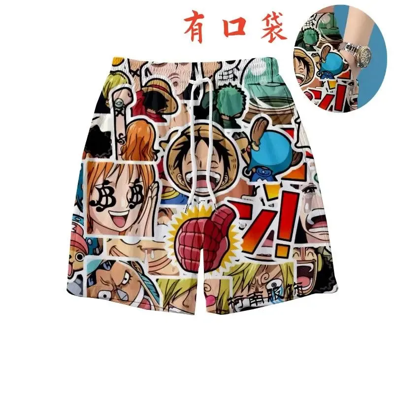 One Piece Luffy Anime Shorts - Casual Summer Pajama Pants