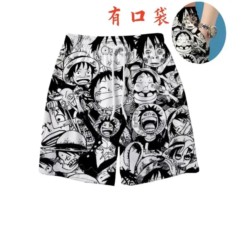 One Piece Luffy Anime Shorts - Casual Summer Pajama Pants