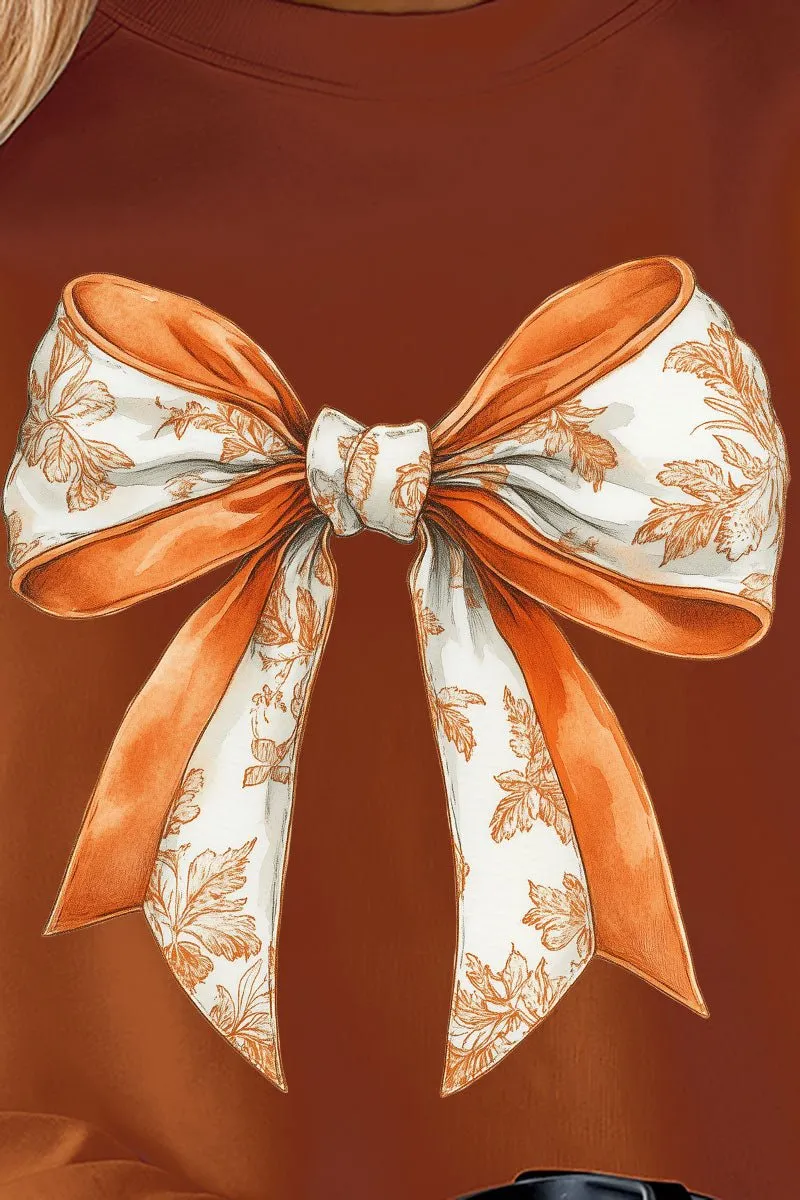 Orange Chinoiserie Bow Unisex NuBlend Crew Sweatshirt
