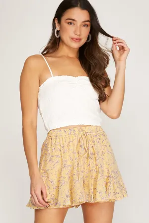 Pastel Floral Woven Shorts