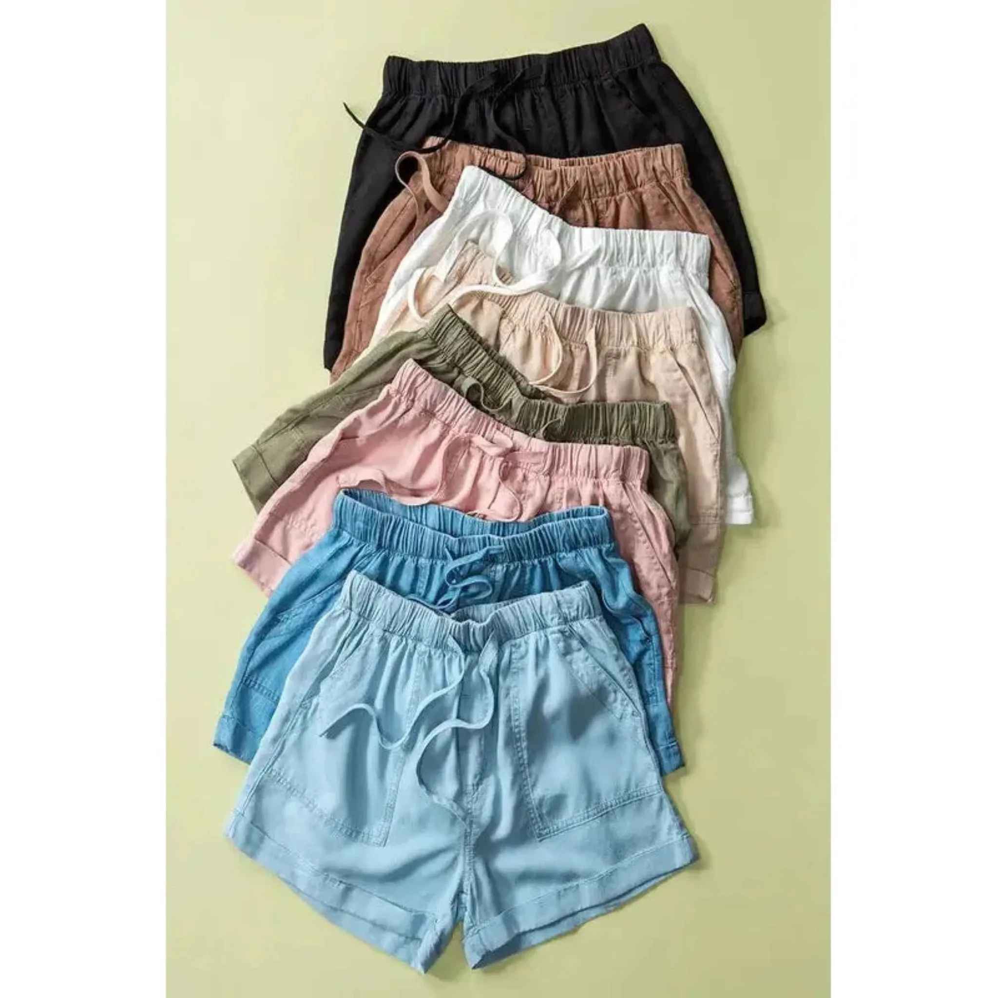 Patch Pocket Tencel Summer Shorts