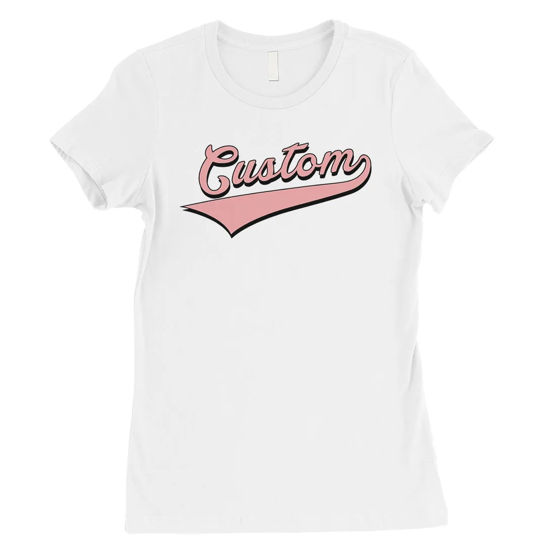 Pink College Swoosh Colorful Cool Womens Personalized T-Shirt Gift