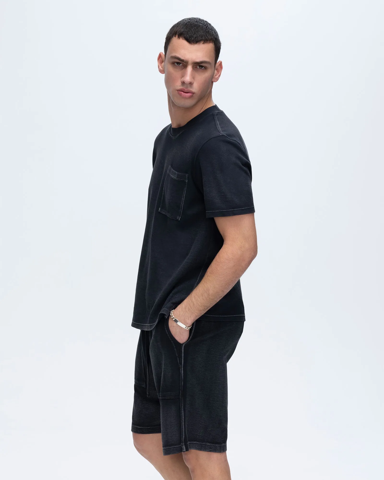 Pique Patch Pocket Shorts - Black