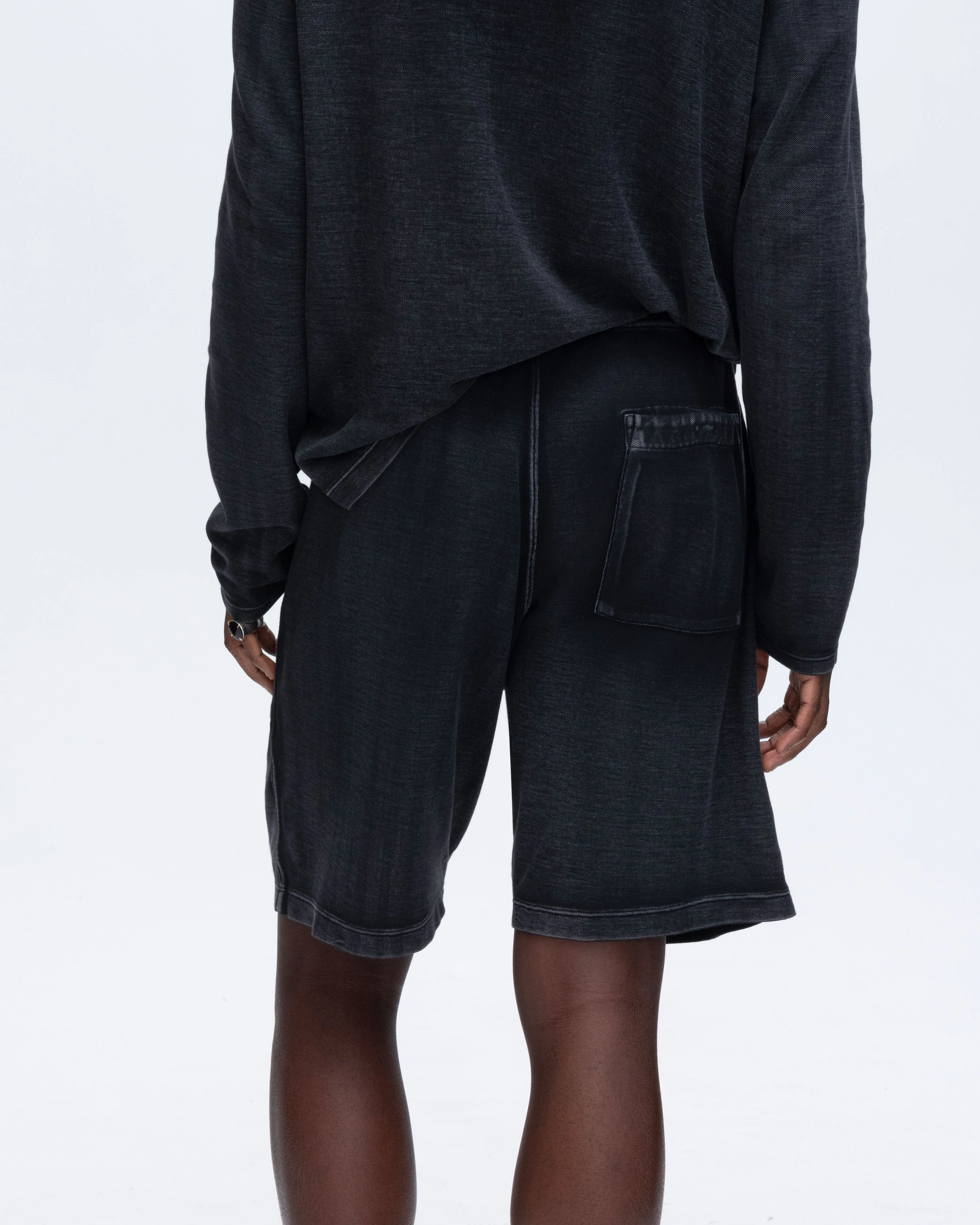 Pique Patch Pocket Shorts - Black