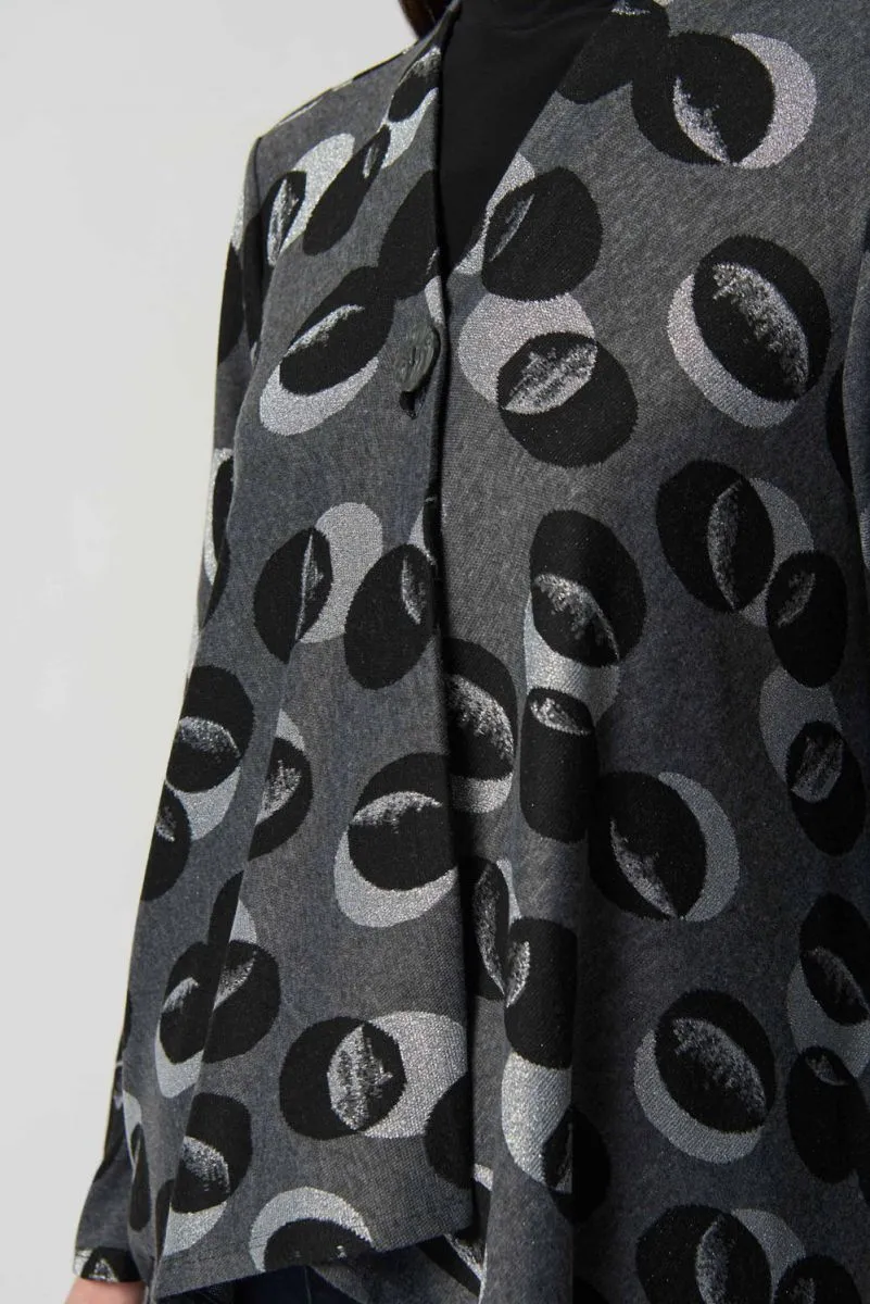 Polka Dot Knit Jacket - Grey