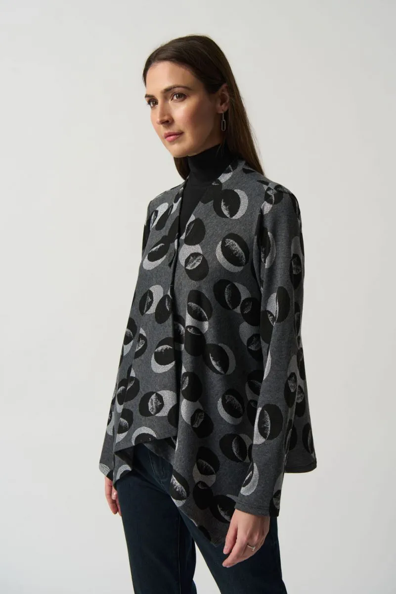 Polka Dot Knit Jacket - Grey
