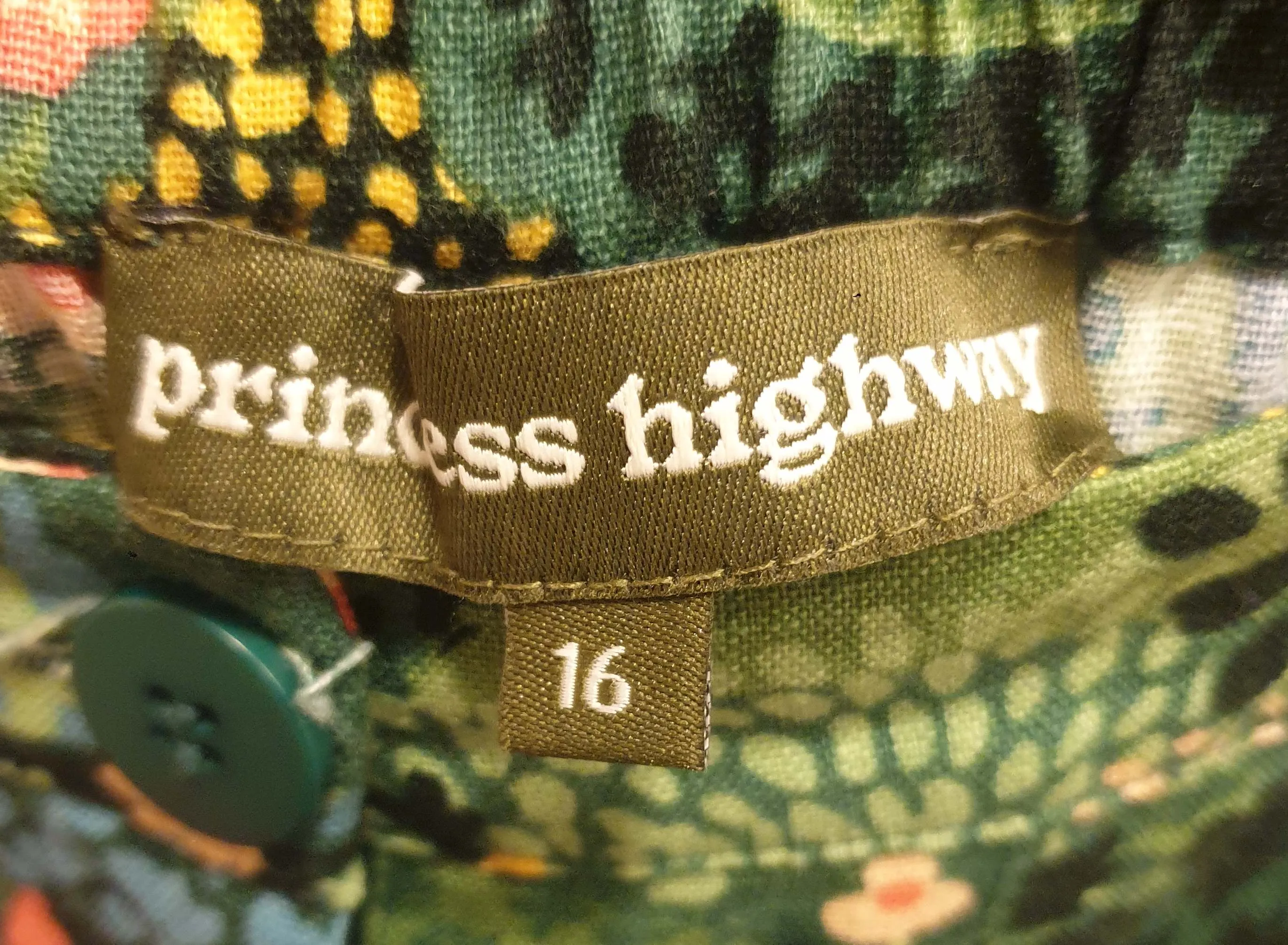 Princess Highway green field and flower print wide leg pants size 16