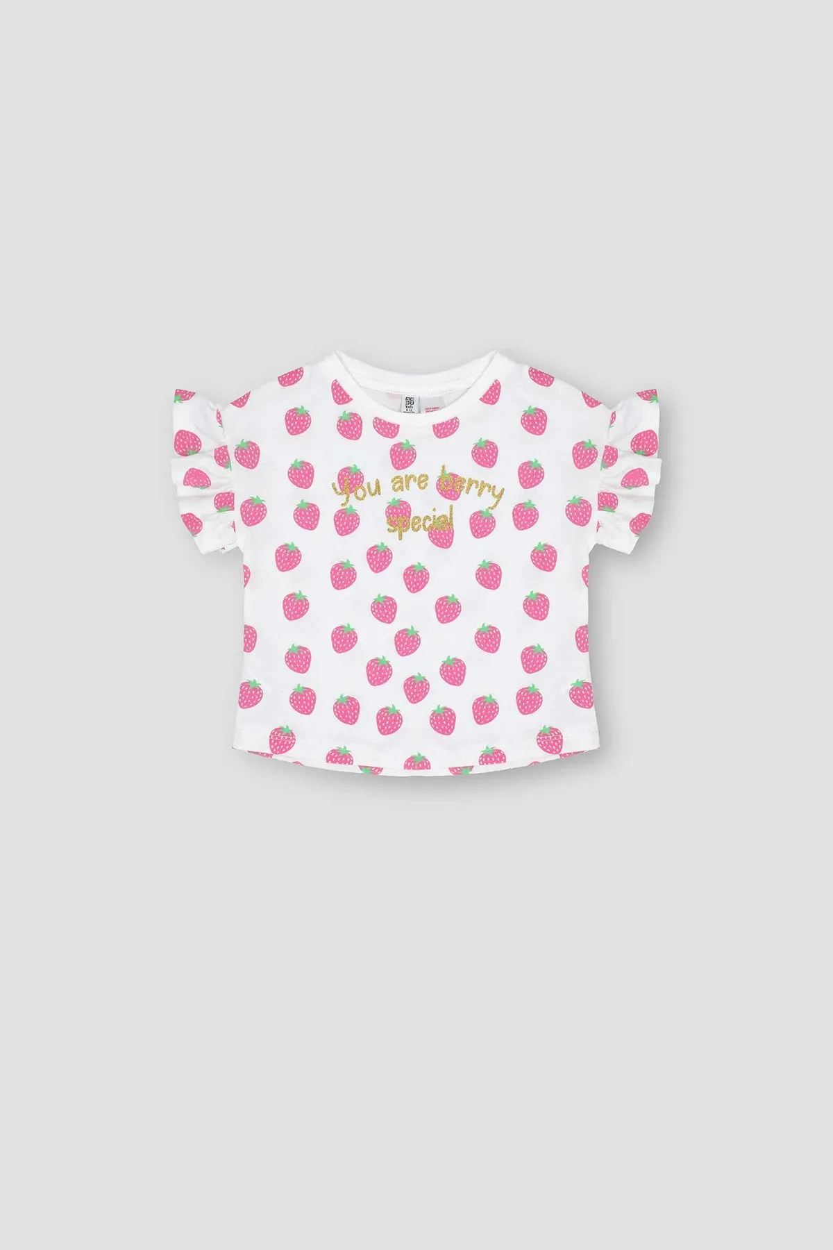 Printed Berry Set For Baby Girl - White