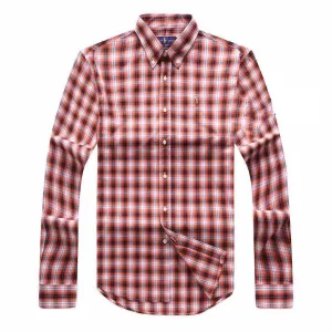 PRL Mini Pony Logo Striped Long Sleeve Shirt- Orange
