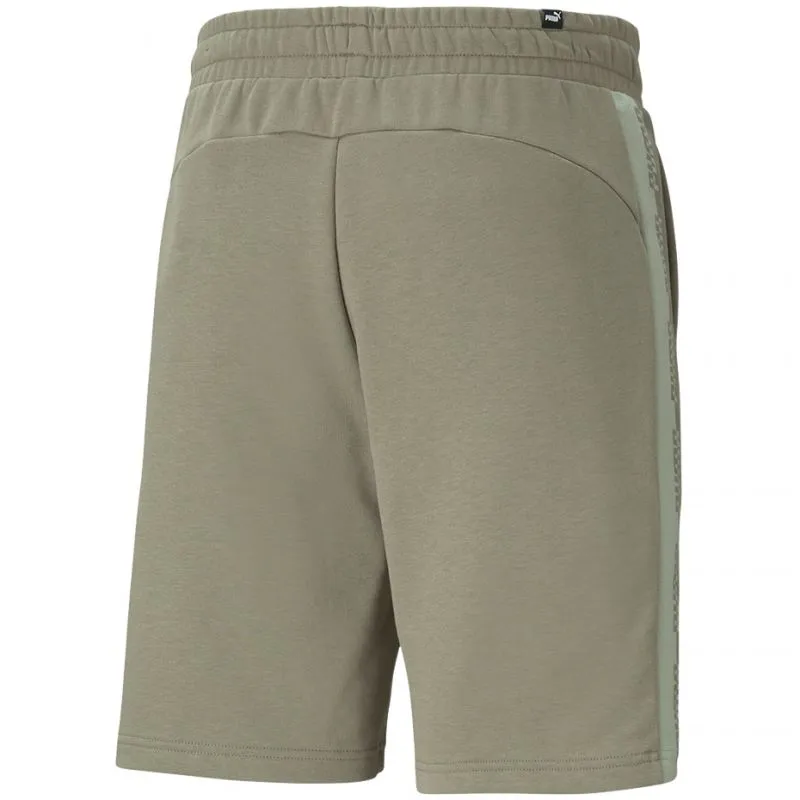 Puma Men's Green AmpliIfied Training Shorts with Stylish Stripes