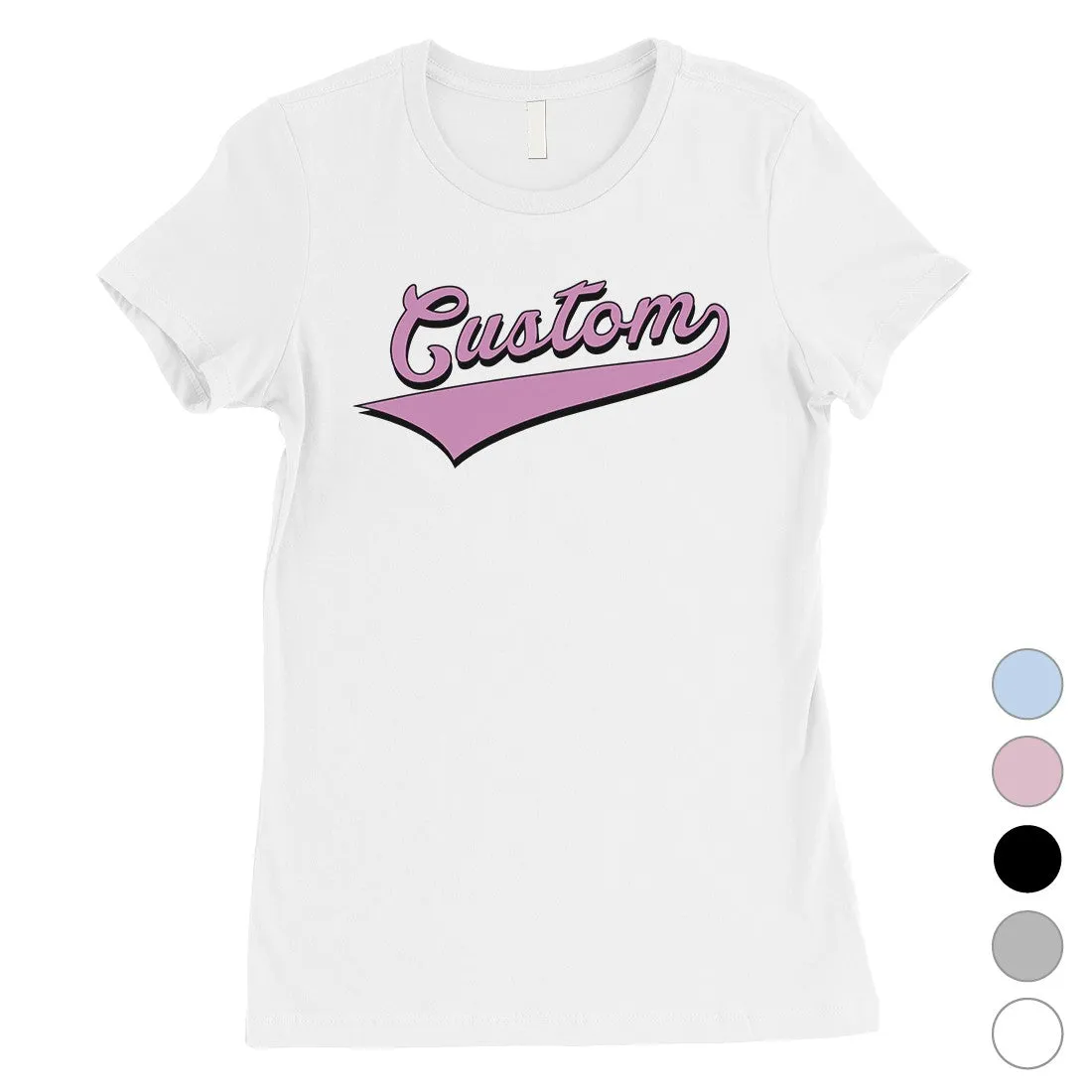 Purple College Swoosh Colorful Sweet Womens Personalized T-Shirt