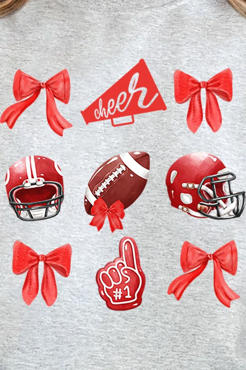 Red Blitz And Bows Heavy-weight Crew Sweatshirt