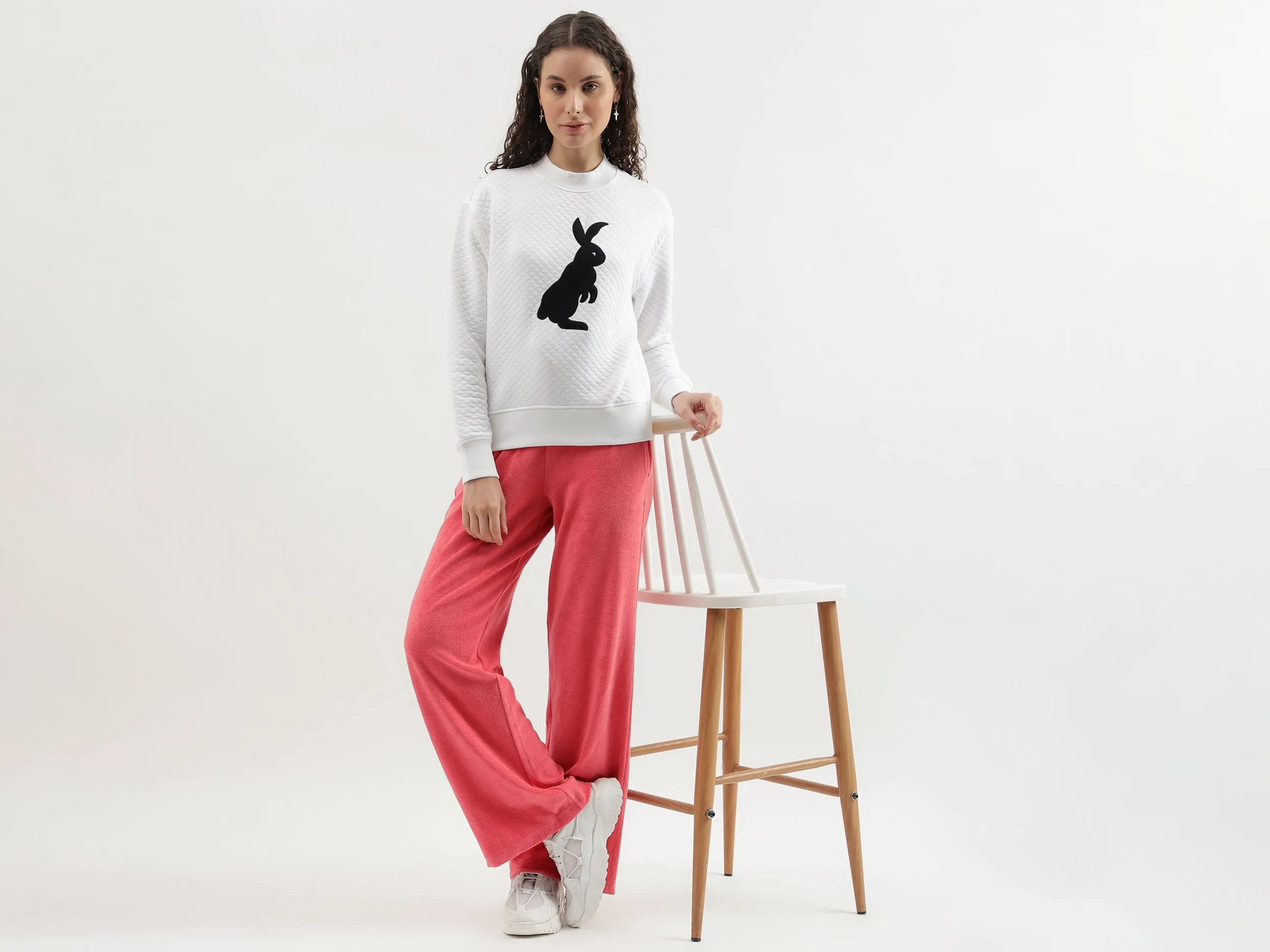 Regular Fit Round Neck Quilted Sweatshirt