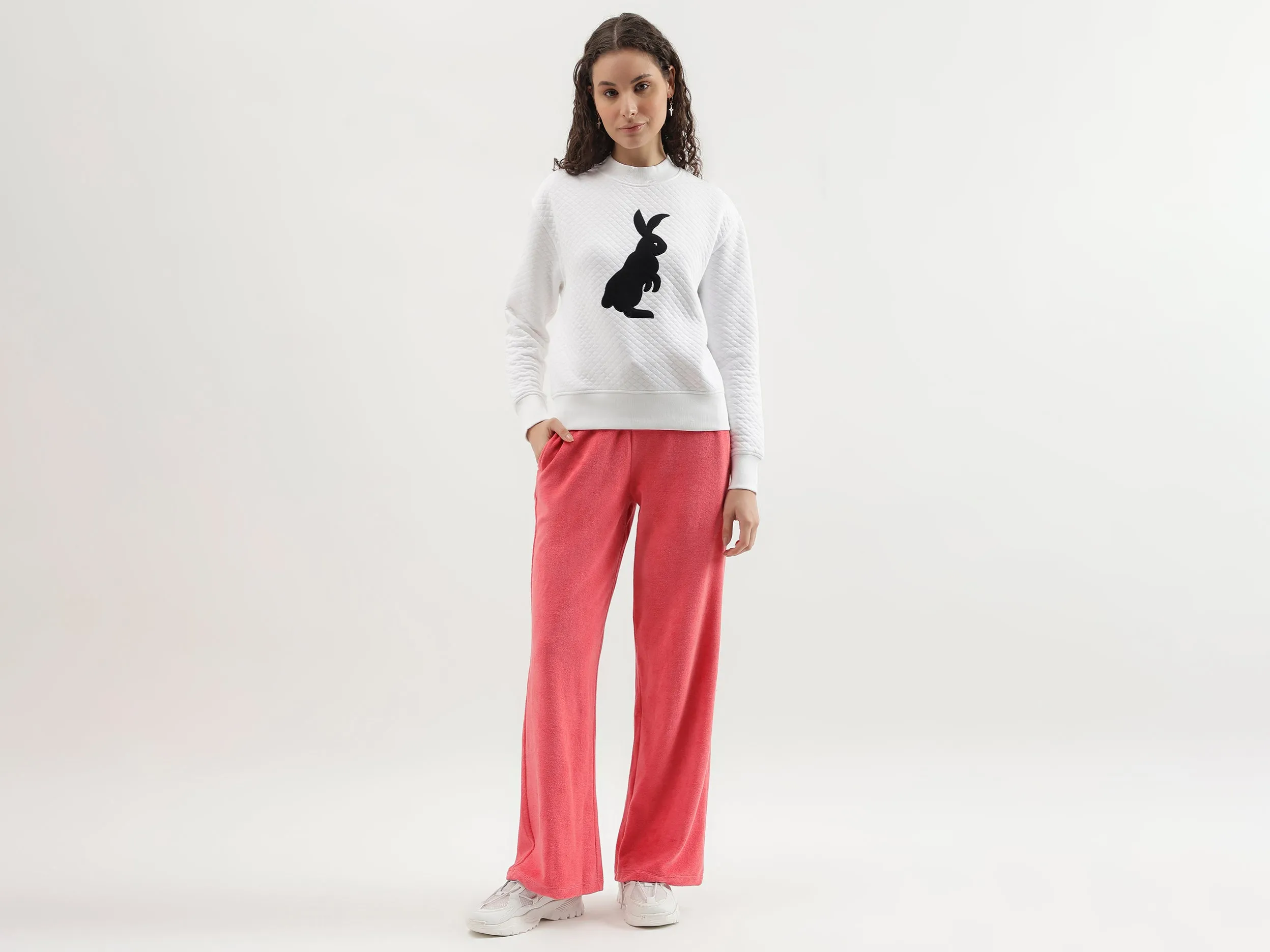 Regular Fit Round Neck Quilted Sweatshirt