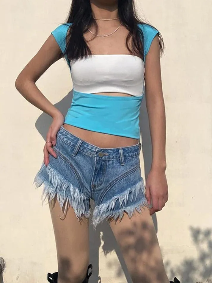 Reversible Cutout Short Sleeve Tee
