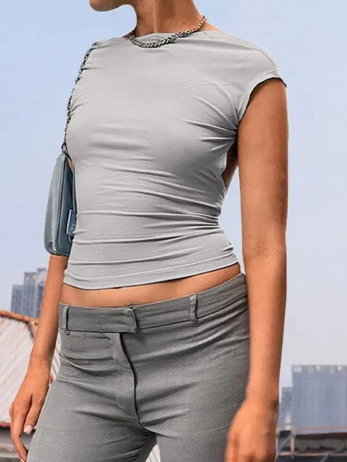 Reversible Cutout Short Sleeve Tee