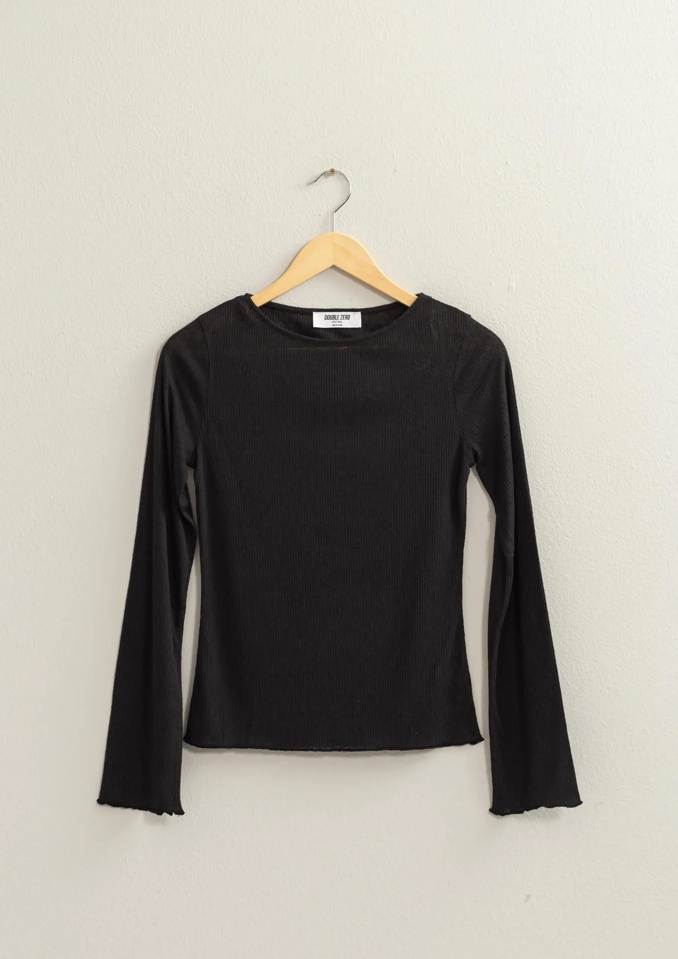 rib long sleeve crew tee