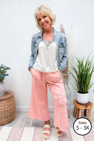 Rose Pink Daisy Sweatpants