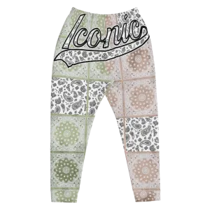 ROYAL ICONIC | Bandana Flag Patchwork Tie Dye Acid Wash Aether Pour Unisex Jogger Sweatpant HueMan Gang Half N' Half Olive Khaki