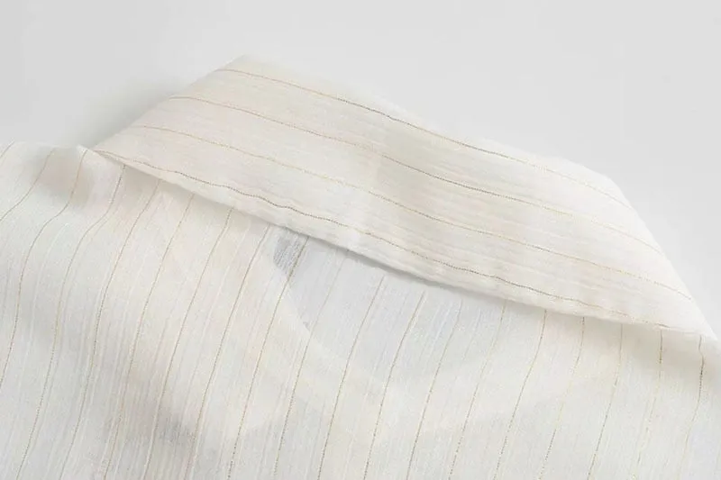 SEMI SHEER STRIPED SHIRT