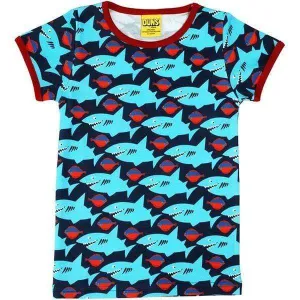 Short Sleeve Raglan Tee: Sharky Dark Blue