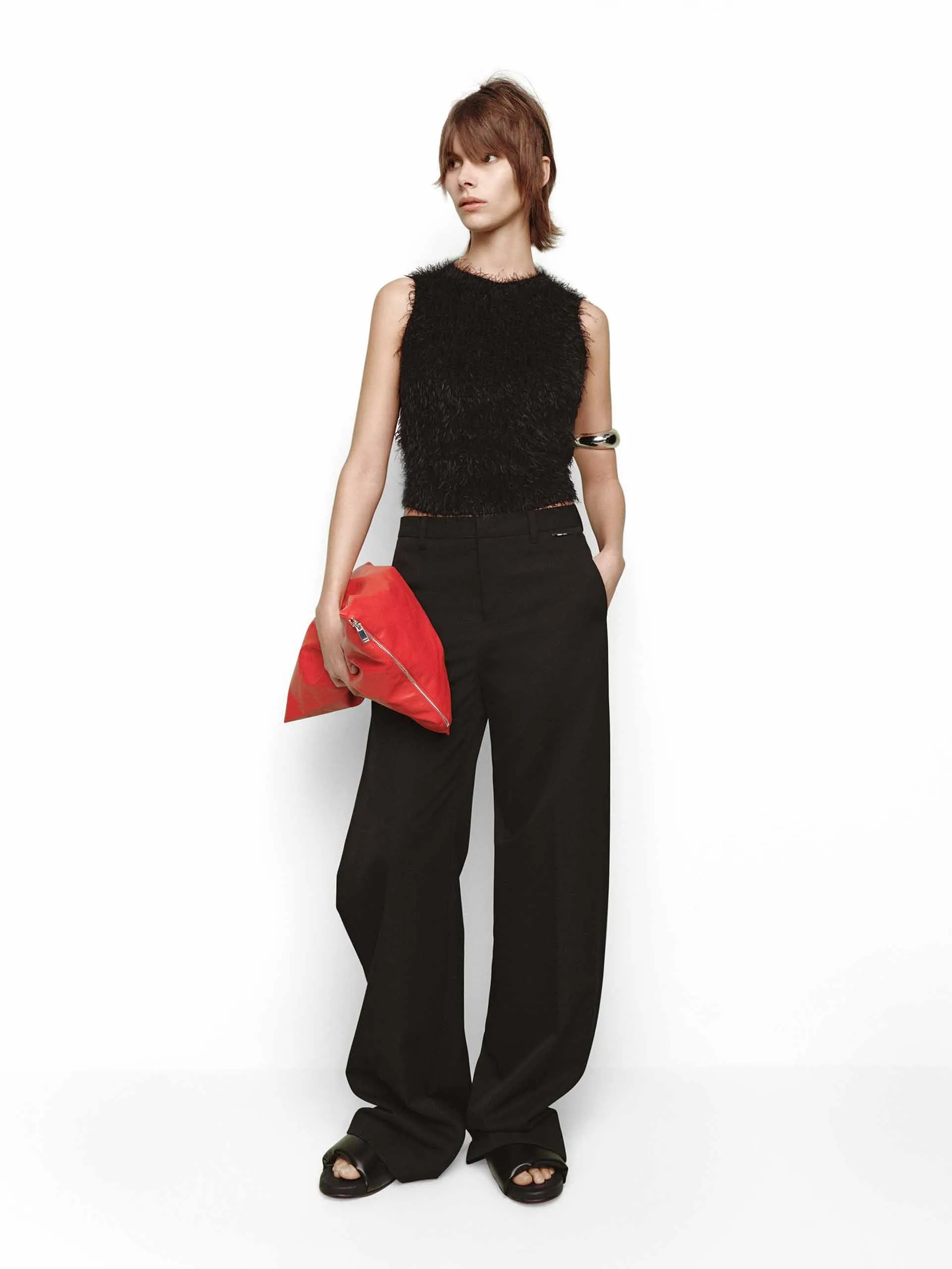 Side Cutout Wool Pants