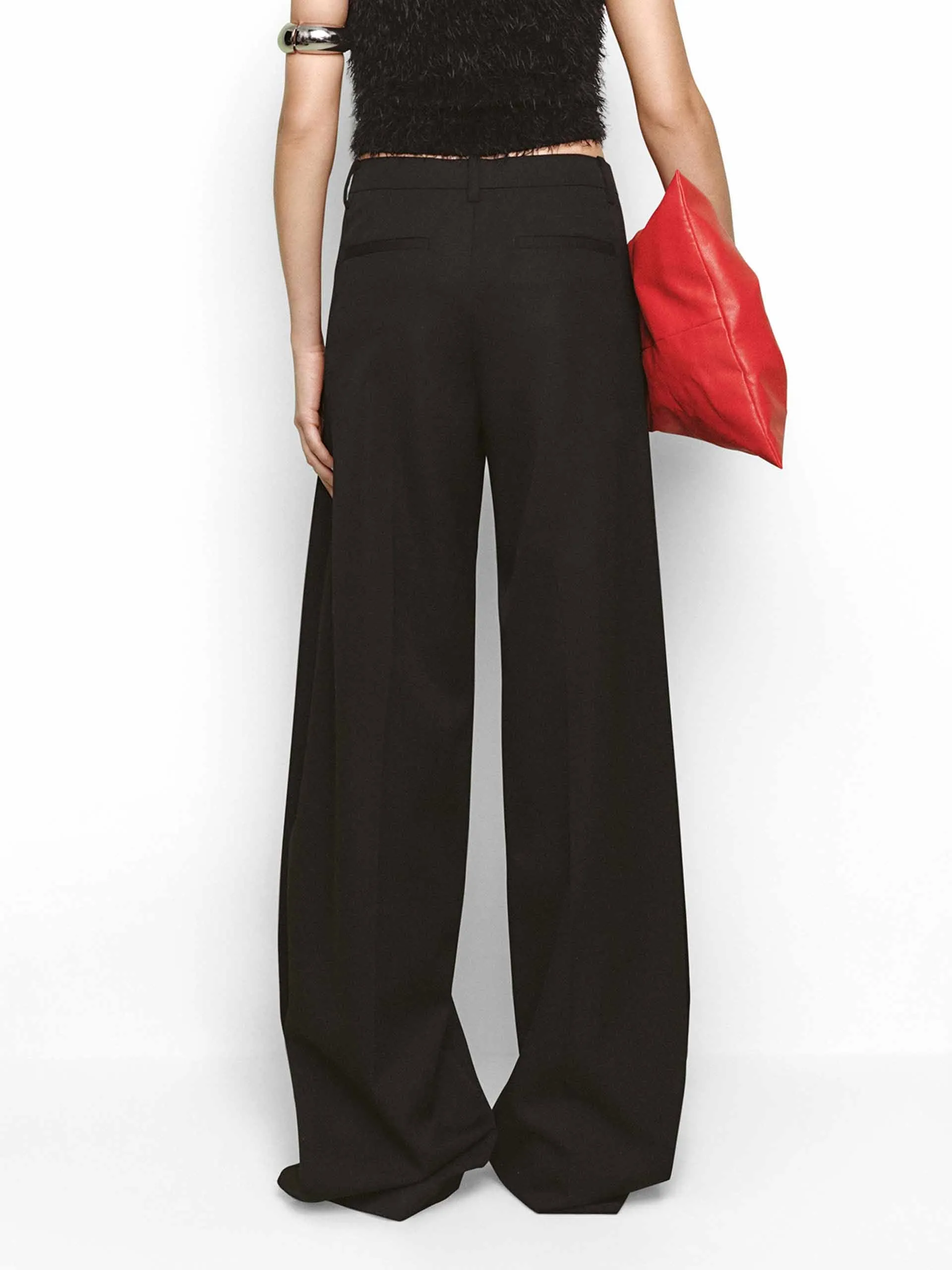 Side Cutout Wool Pants
