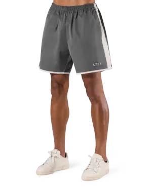 Side Pattern Wide Shorts - Grey