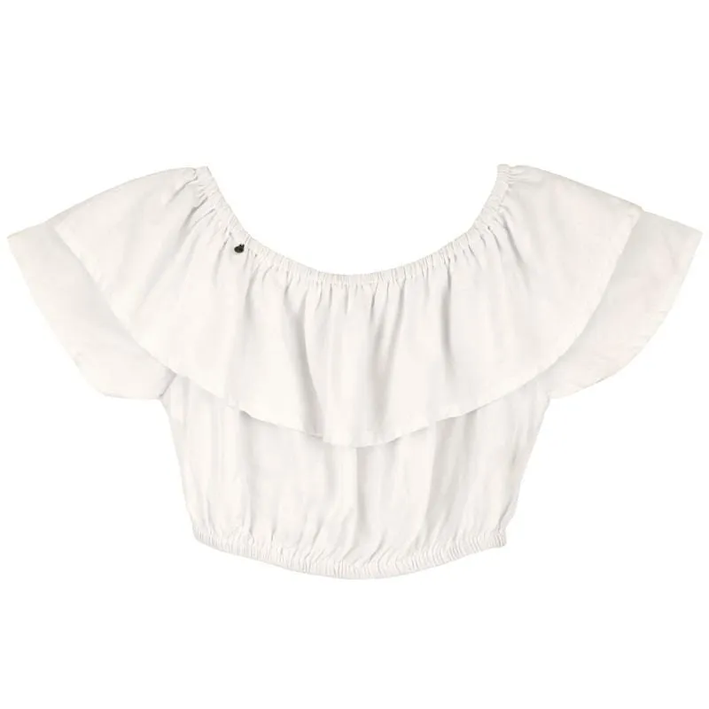 Skemo White Dominica Cropped Girls Top