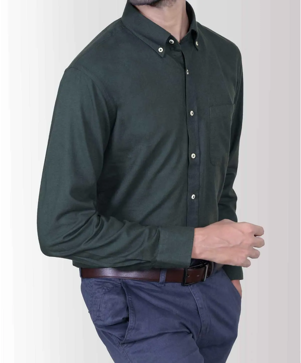 SMART SHIRT WOOL GREEN