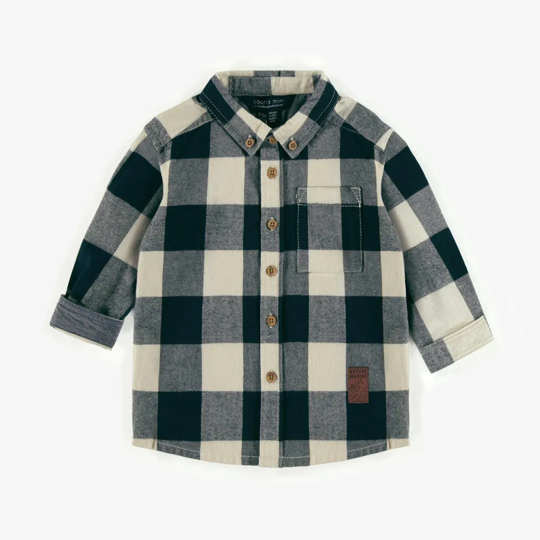 Souris Mini infant & boys plaid shirt