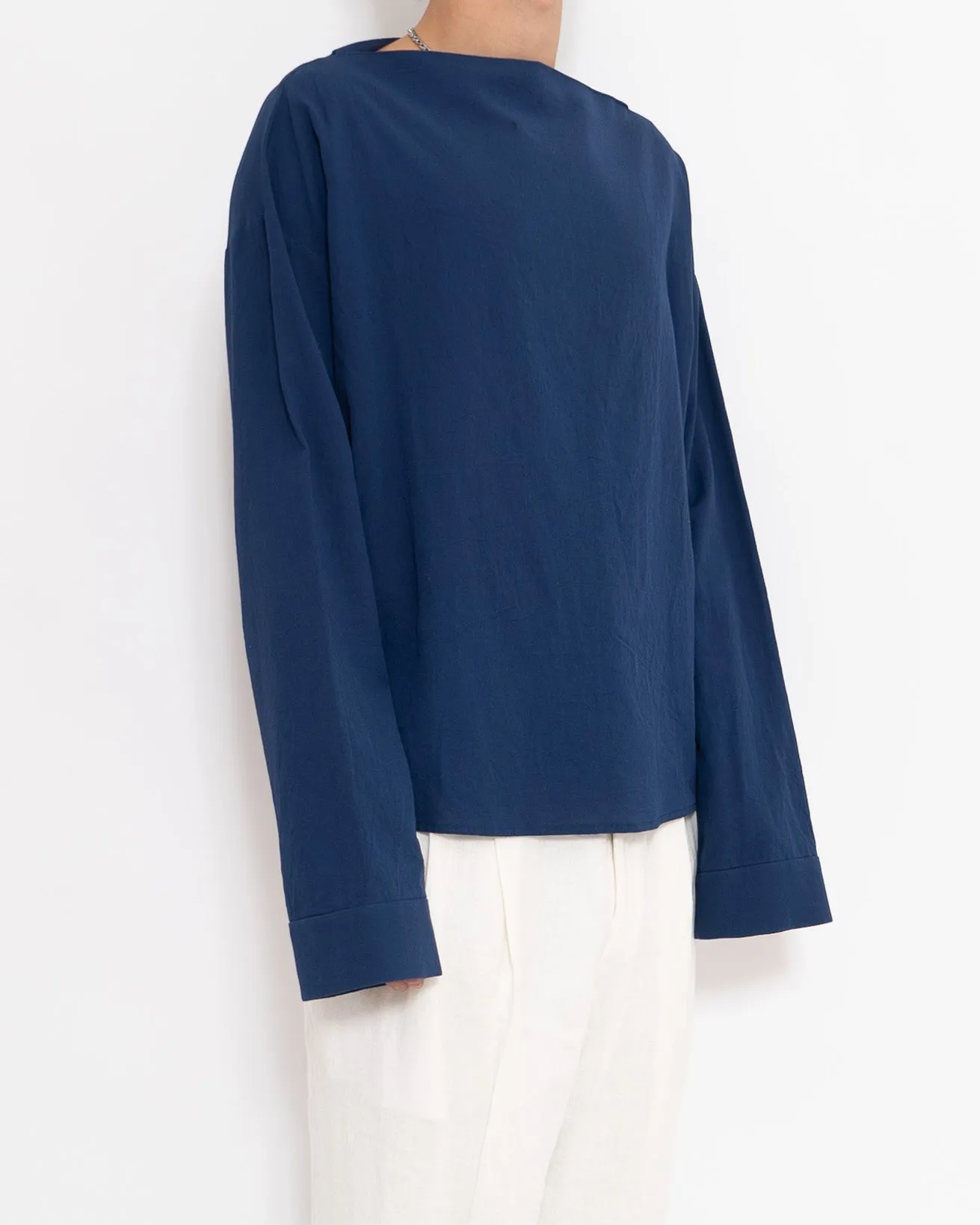 SS17 Cigue Blue Boat Neck Shirt Sample