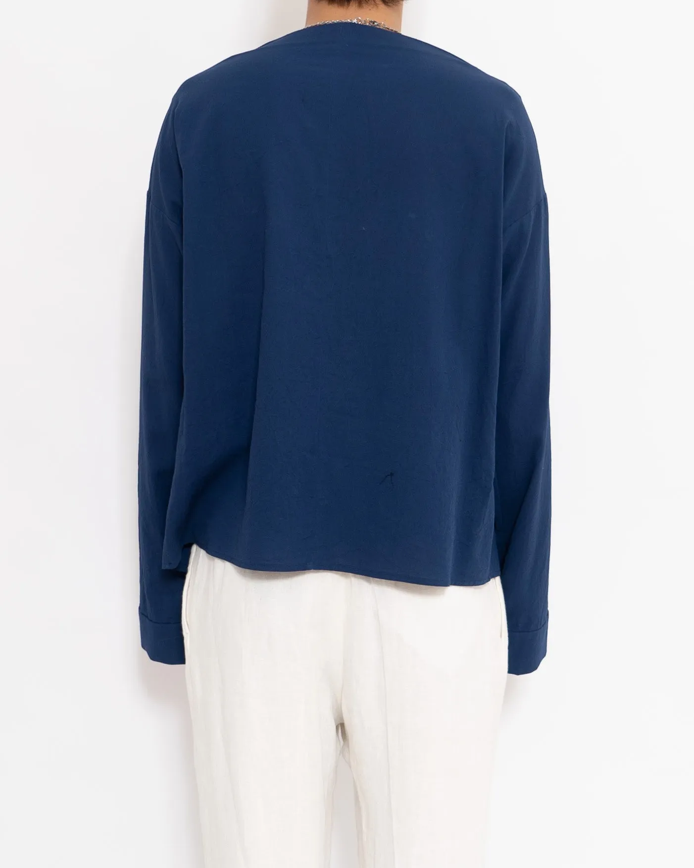 SS17 Cigue Blue Boat Neck Shirt Sample