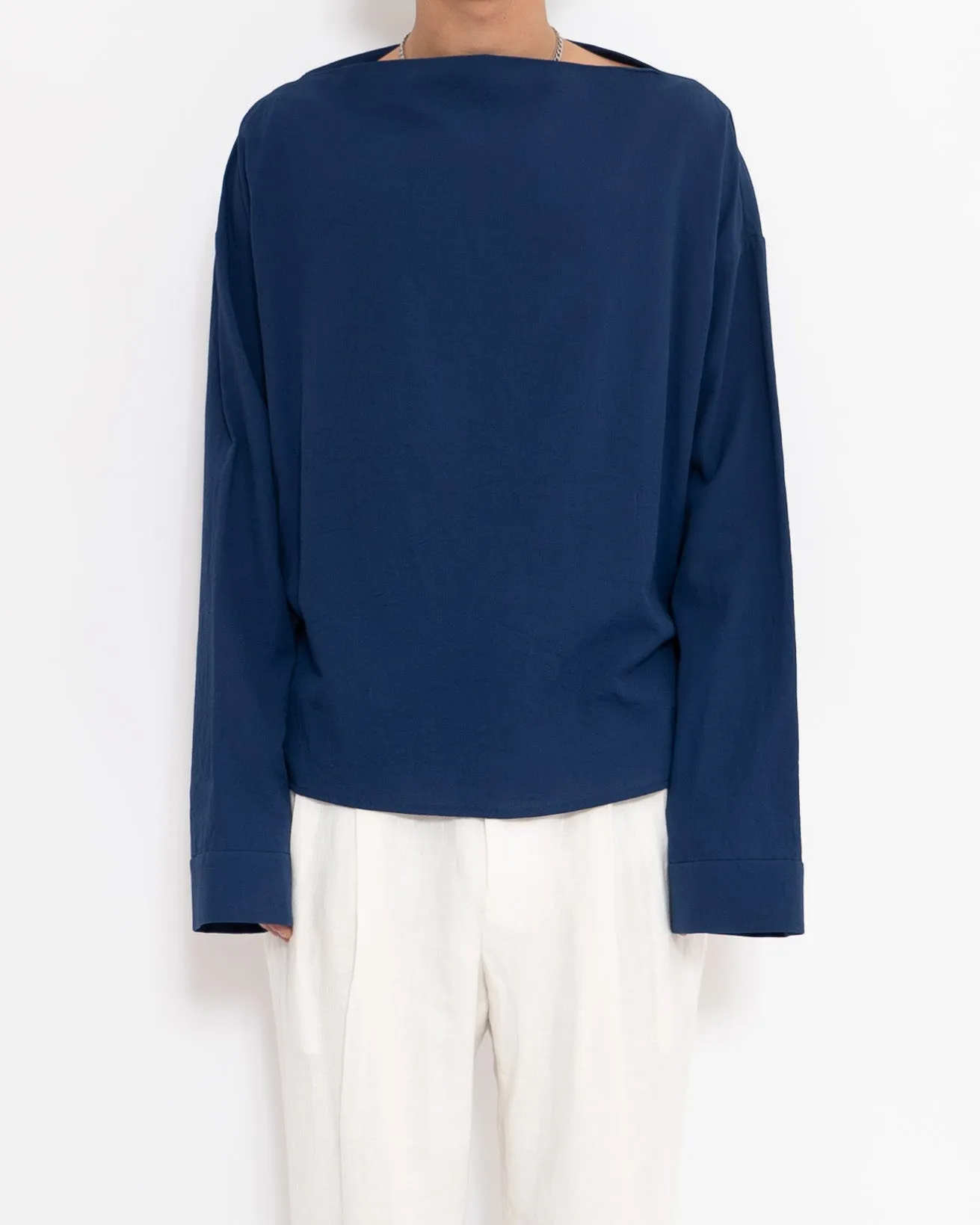 SS17 Cigue Blue Boat Neck Shirt Sample