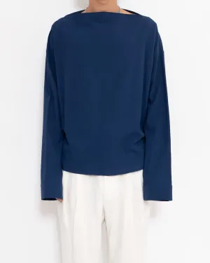 SS17 Cigue Blue Boat Neck Shirt Sample