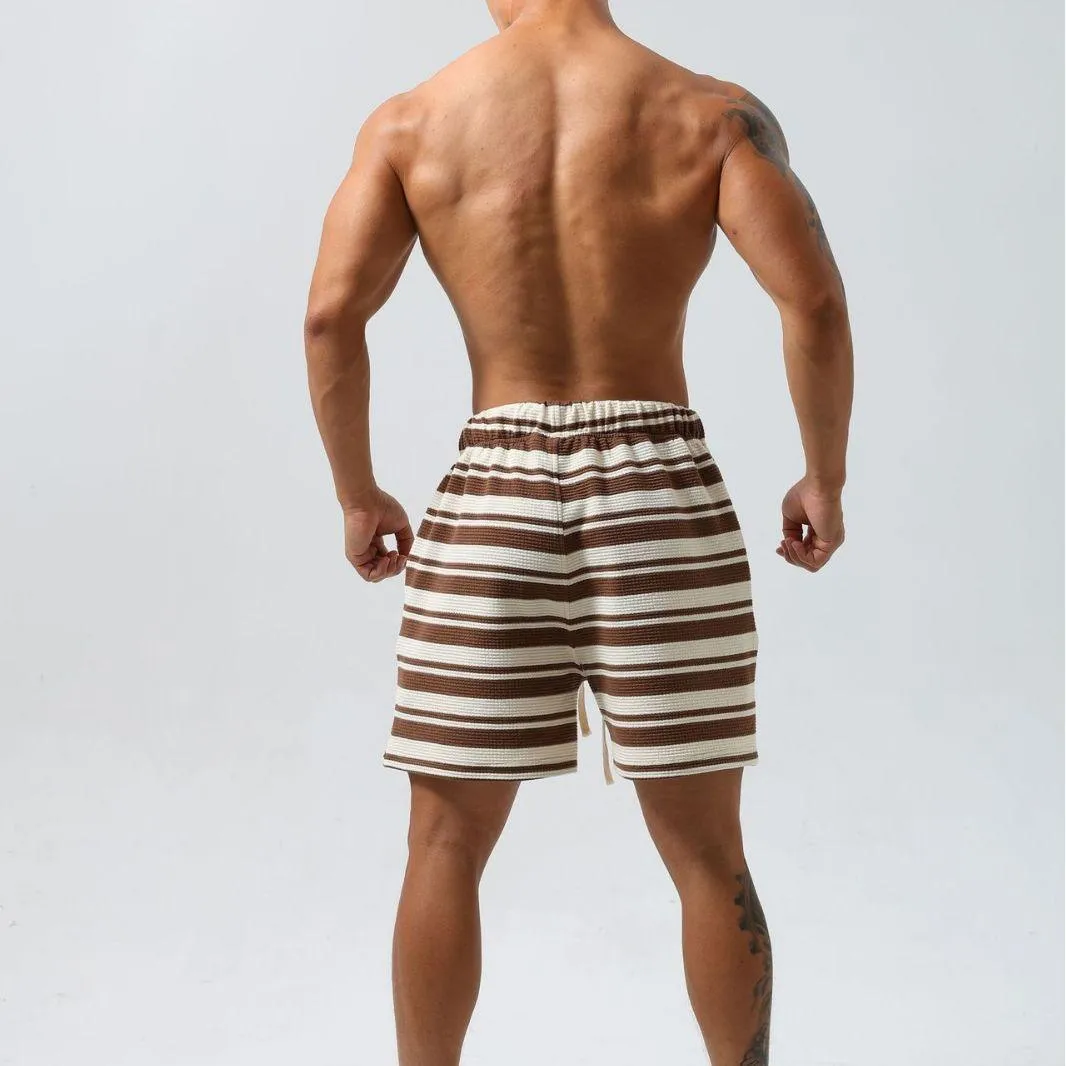 Striped Moisture-Wicking Sports Shorts