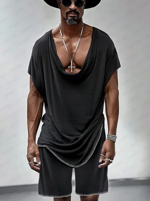 Stylish Drape Neck T-shirt Set