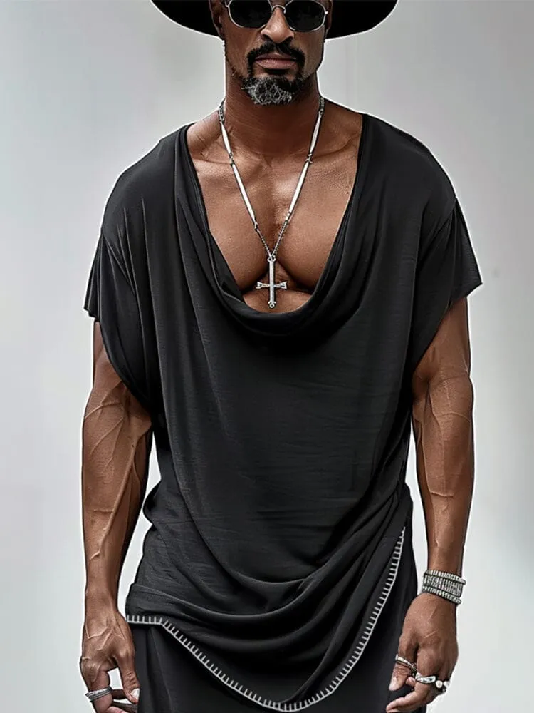Stylish Drape Neck T-shirt Set