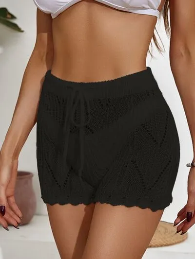 Stylish Drawstring Cutout Swim Shorts for Summer Fun